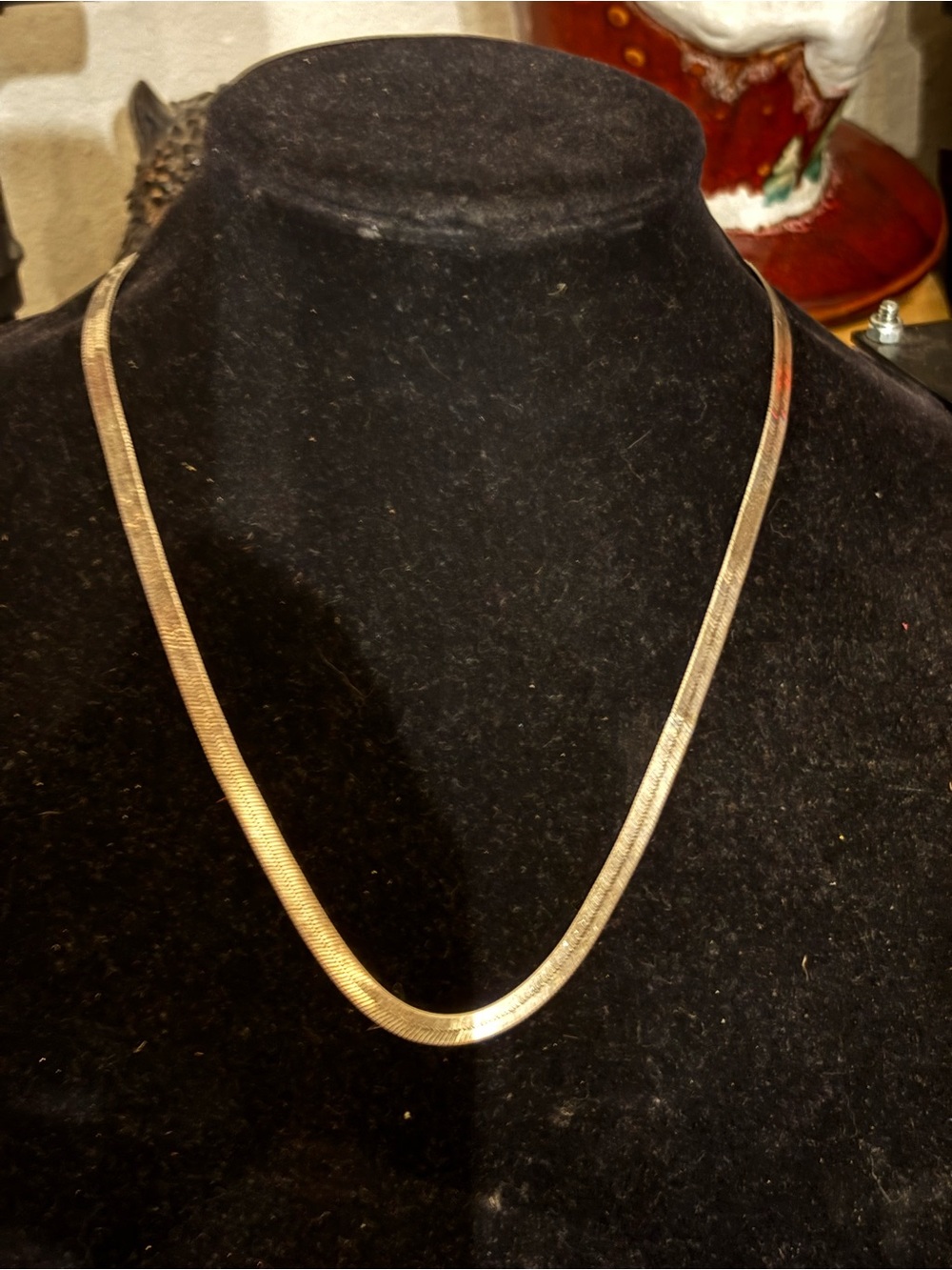 Sterling Silver 925 Necklace Milor Italy 18" Herringbone Chain